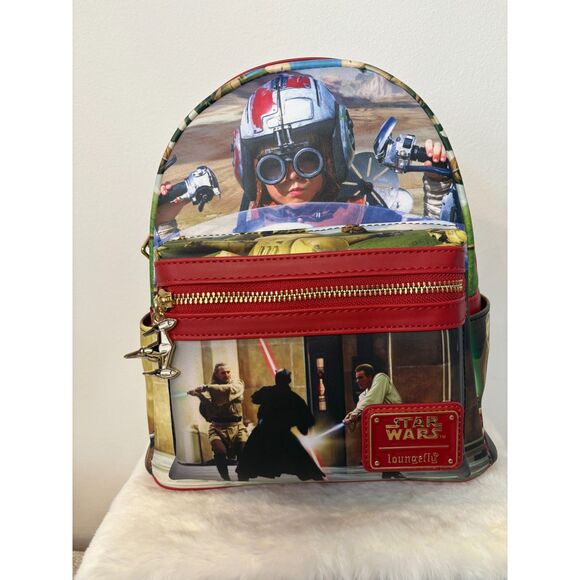Loungefly Star Wars Phantom Menace Mini Backpack + Zip Around Wallet Bundle NEW - Picture 2 of 15